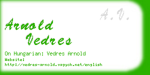 arnold vedres business card